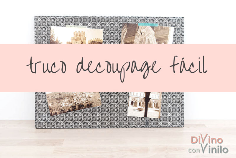 decoupage fácil con lámina adhesiva de doble cara