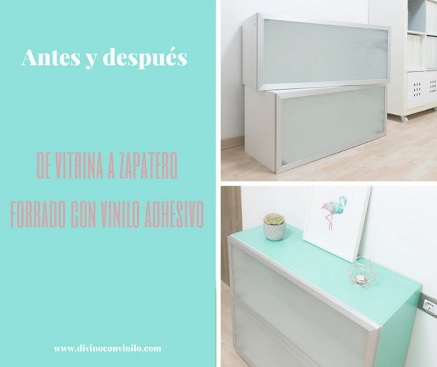vitrina-zapatero-vinilo-portada mueble forrado con vinilo adhesivo